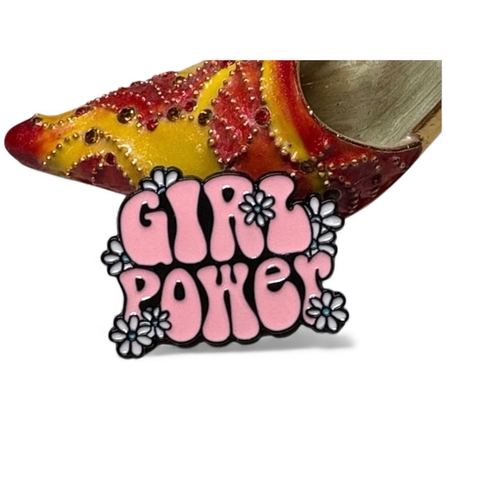 Girl power-Empowering  support -strong female lapel pin -enamel NWOT